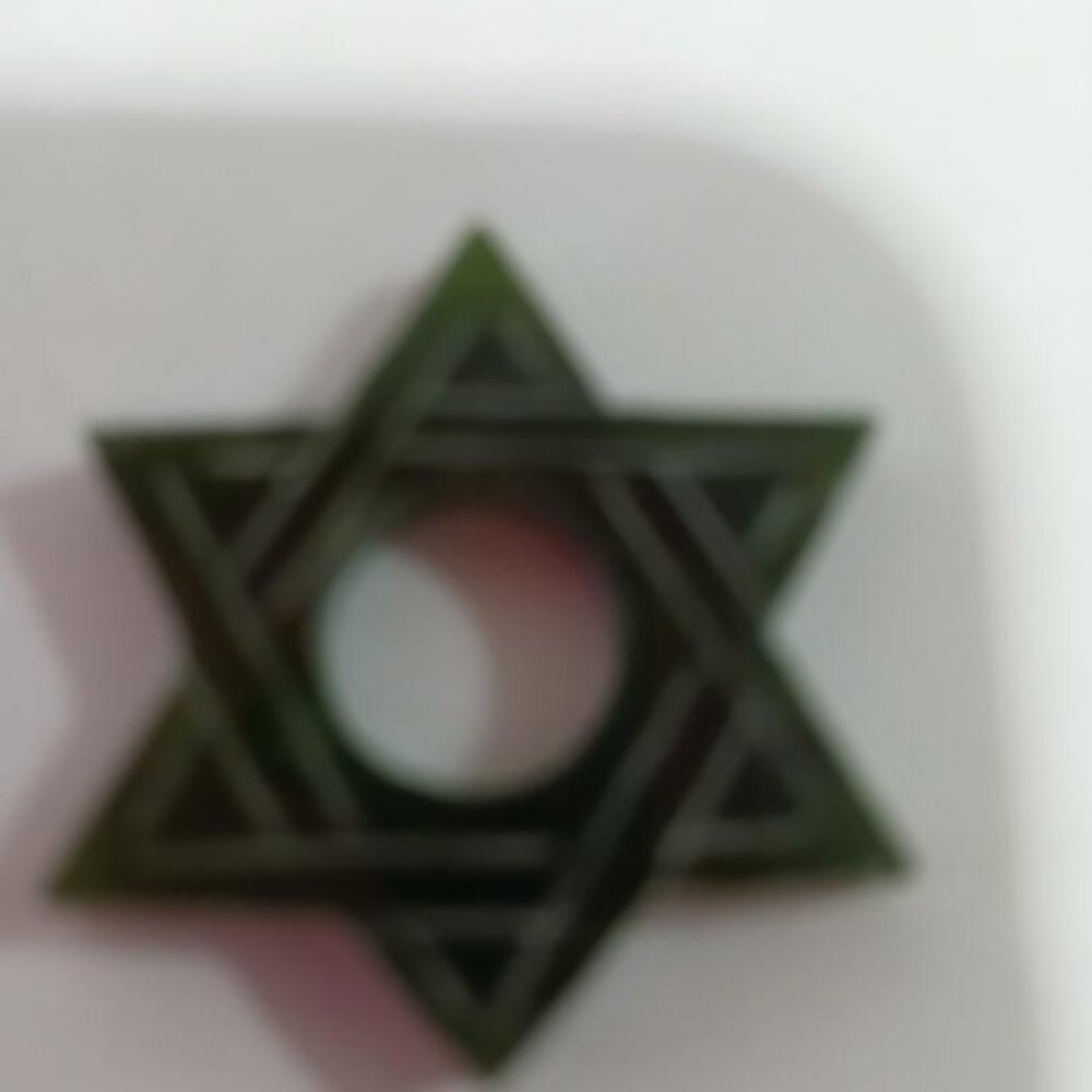 Jade Star of David Charm Pendant Green Religious Jewish semi precious stone New